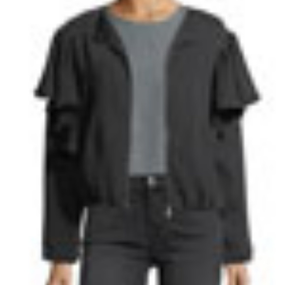 Free Generation Ruffled Satin Zip-Front Jacket - Picture 2 of 7